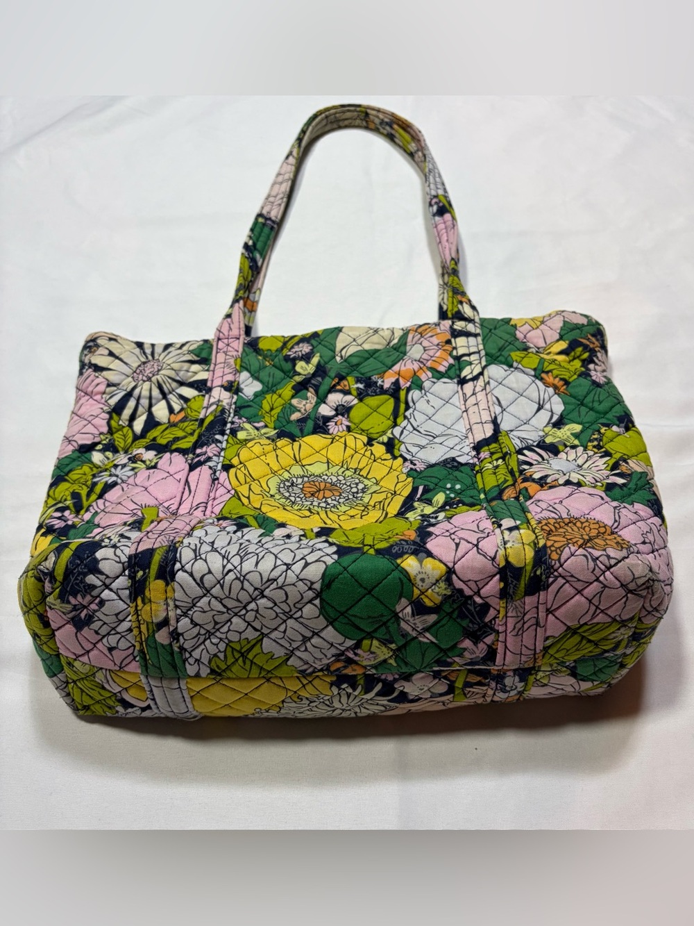 Vera Bradley Quilted Floral Tote Bag Multicolor Shoulder Travel Bag Large